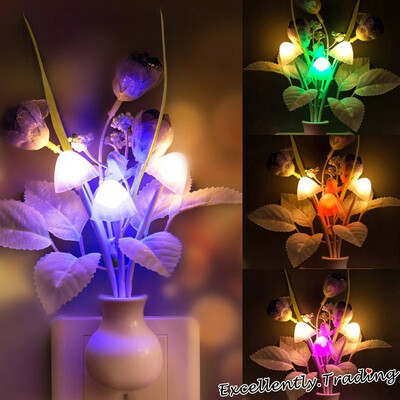 

Цветы Декор для спальни Светочувствительность LED Ночной свет Постельное белье Night Lamp