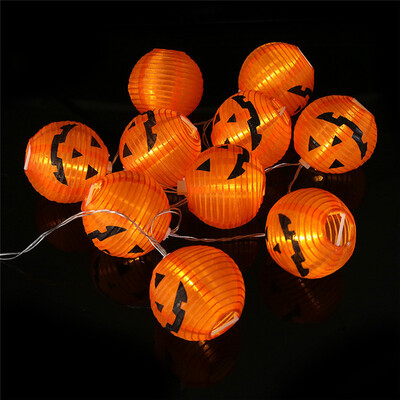 

Gift atmosphere light 10 pieces of LED lights Halloween pumpkin lantern grimace battery box decorative light string