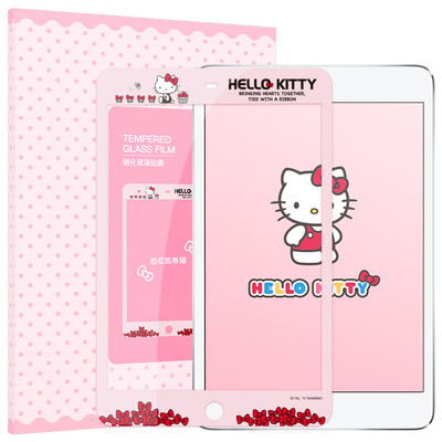 

Hello Kitty Apple iPad mini4 tempered film Apple Mini 4 cartoon cute explosion-proof glass membrane Love flower Hello Kitty