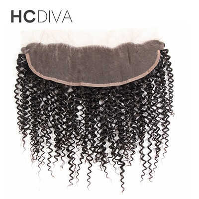 

HCDIVA Malaysian Virgin Human Hair Kinky Curly Lace Frontal Closure Ear to Ear Natural Black Lace Frontal with Baby Hair