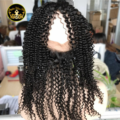 

Kason Brazilian Virgin Hair Frontal Kinky Curly 360 Full Lace Frontal With Adjustment 100% Unprocessed Human Brazilian Hair Fronta