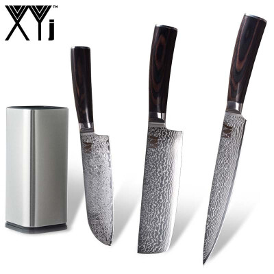 

XYj VG10 Damascus Steel Kitchen Knives Color Wood Handle High Toughness Damascus 8 inch Kitchen Knife holder