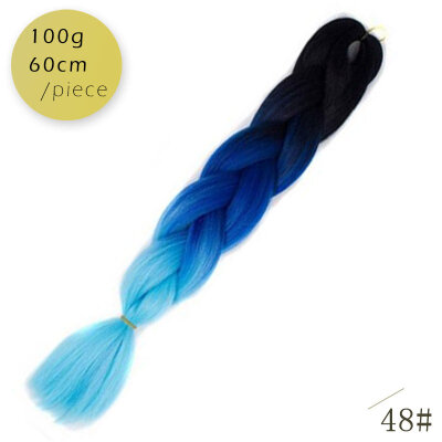 

AISI HAIR 100g / pcs 24inch Kanekalon гигантский косы Волосыломбер Две тонныЦветные синтетические волосы для кукол Вязание крю