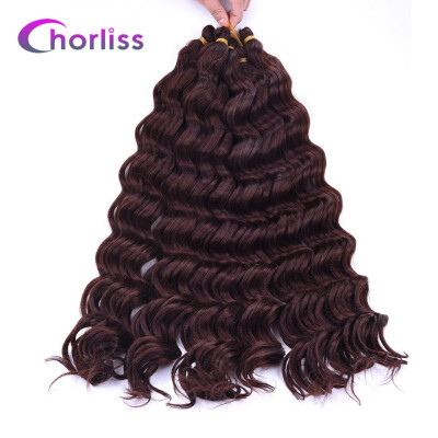 

Chorliss 22" Deep Wave Hair Crochet Braids Black Synthetic Ombre Braiding Hair Extensions 80gpack