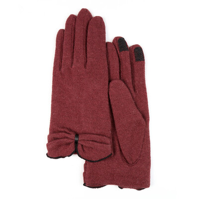 

MARJA KURKI Knitted Touchscreen Warm Wool Gloves Female Code 5CC460818 Wine Red
