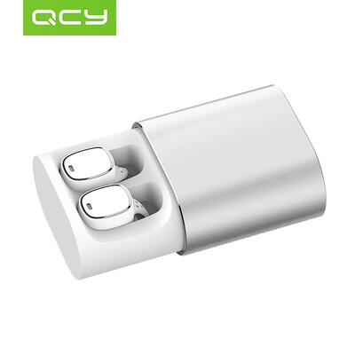 

QCY T1 Pro Истинные беспроводной Bluetooth гарнитура Воздухоразделение мини-мини мобильной беспроводной гарнитуры невидимого заряд менее общего отсек сенсорных клавиши смарт-наушники серебряных