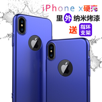 

ESCASE Apple, iPhoneX / 10 телефона оболочка отправить кольцо пряжки все включено стоять 5,8 дюйма краску кожи чувства трудного случая (с стропом отверстием) Aurora Синей