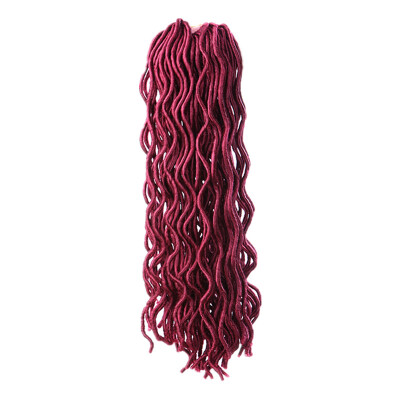 

20" Faux Locs Curly Crochet Hair 24 Roots Synthetic Crochet Braids Hair Extensions Pure Color Crochet Braiding Hair