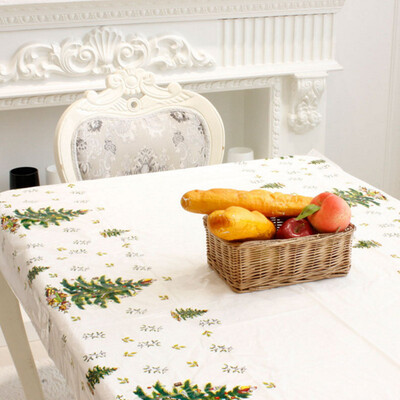 

XM 1PCS PVC Christmas Tree Pattern Disposable Tablecloth Holiday Decorations