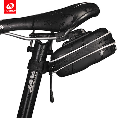 

NUCKILY Cycling Saddle Bag Eva Stress-crack Resistance Material with Reflective Strips Waterproof Saddlebag Suitable