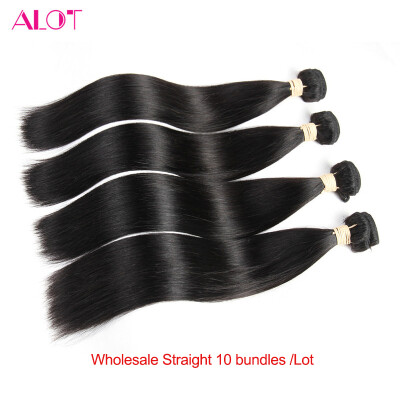 

Alot Hair бразильские прямые волосы Weave 100g / Piece Человеческие волосы Bundles Естественный цвет Оптовый 10 шт / лот Virgin Hair 10-28 дюймов