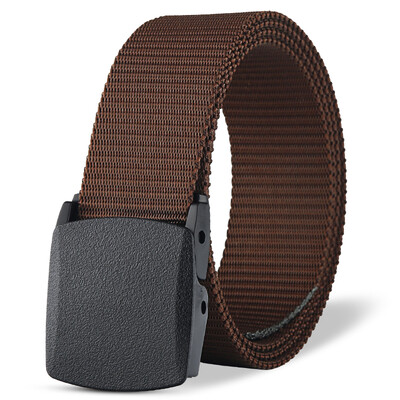 

BUYBARLY mens belt canvas belt automatic smooth buckle casual light pants with FBPHK blue belt