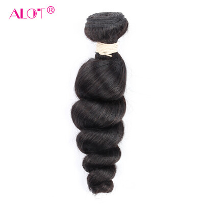 

ALot Hair Loose Wave Brazilian Virgin Human Hair Bundles 1 Pcs Only Unprocessed Brazilian Loose Curl 100 grams Bundle