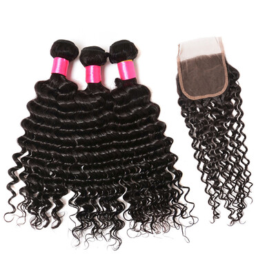 

Indian Virgin Hair With Closure Grace 8A Virgin Indian Closure Virgin Indian Deep Curly Hair With Closure Deep Wave Bundles With C