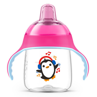 

Philips AVENT 260ml Cartoon Penguin Cup Duckbill Cup Childrens CupBaby Drink Cup Pink Flexible Soft Mouth SCF75332