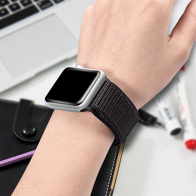 

Sports Nylon Hook And Loop Strap Watchband For Apple Watch 432