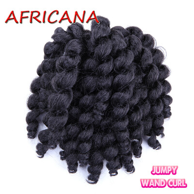 

8 inch 80g Jumpy Wand Curl Jamaican Bounce Crochet Hair 22 Roots African Synthetic Braiding Hair Low Temperature Fiber