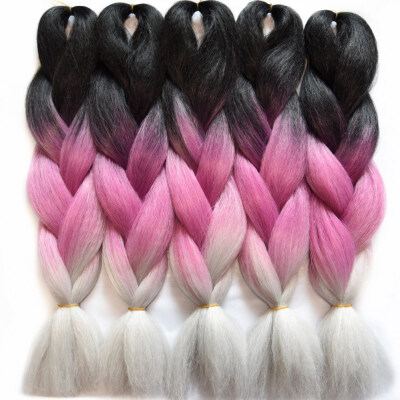 

8 pcs/pack Chorliss 24" Ombre Braiding Hair Crochet Braids Synthetic Crochet Hair Extension 100g/pack