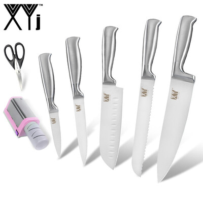 

XYj Kitchen Knives Stainless Steel 8" 8" 8" 5" 35" Kitchen Knife And pink Electric Knife Sharpener Scissor