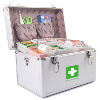 

Vilscijon Wei Jian medical box home first aid kit out of the box medical storage box with lock aluminum alloy family medicine box multi-function large medicine box 3312