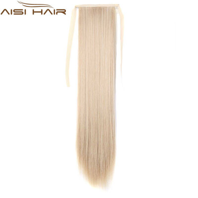 

22" Silky Straight 15 Colors Synthetic Hair Ribbon Drawstring Ponytail Pieces Extension