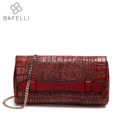 

BAFELLI handbag Crocodile split leather minaudiere shoulder bag women famous brands clutches luxury handbags womens bags