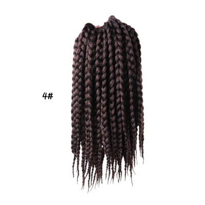 

12" 18" 24" Crochet Box Braids Synthetic Hair 12 Roots Pure Colors Crochet Braiding Hair Extensions 90-100 g