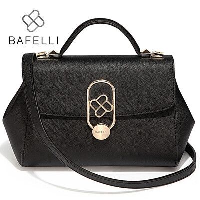 

BAFELLI autumn&winter the new split leather shoulder handbag pillow versatile bolsos mujer red black women messenger bags