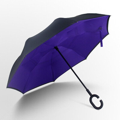 

Outdoor Inverted&Double Layer Windproof Umbrella Umbrella with UV Protection C-Shaped Handle