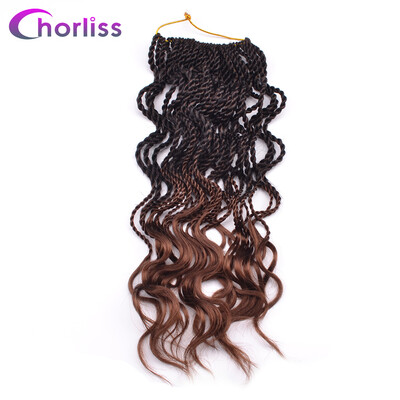 

14 inch Curly Senegalese Twist Crochet Braids 35 Roots Synthetic Braiding Hair Extension Low Temperature Fiber 6pcs/pack