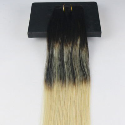 

Straight Hair 7Pcs 120G Ombre Balayage Color #1B Fading To #613 Full Set Clip On Hair Extensions Brazilian Remy Hair Free Shipping