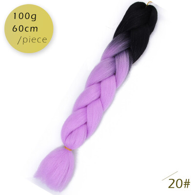 

AISI HAIR 100g/pcs 24inch Kanekalon Jumbo Braids Hair Ombre Two Tone Colored Synthetic Hair for Dolls Crochet Hair