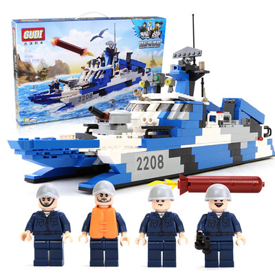 

Xinle new Goody building blocks navy corps GD8024 stealth missile boat children's building blocks toys boy assembling toys puzzle assembling building blocks