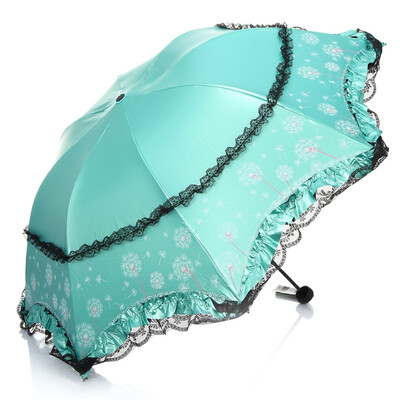 

【Jingdong Supermarket】 Paradise umbrella Ping Ting beauty black polyester color plastic three fold sunny umbrella 33111E light purple