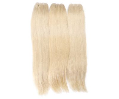 

QDKZJ Hair Brazilian Non-Remy Hair Straight 613 Blonde Hair Bundle 1 Piece Only Human Hair Weave