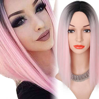 

AISI HAIR Розовый Ombre черные прямые волосы короткие волосы Синтетические парики для черных женщин Высокотемпературное волокно