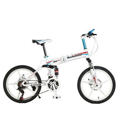

Rockefeller R200 20 inch Shimano 20 speed full shock fold mountain bike magnesium alloy round white
