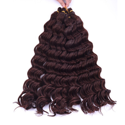 

Chorliss 22" Deep Wave Hair Crochet Braids Black Synthetic Ombre Braiding Hair Extensions 80gpack