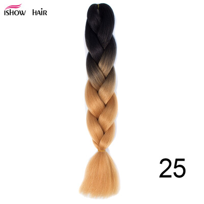 

Silky Strands 24 100g Ombre Synthetic Braiding Hair Extensions For Crochet Braids Kanekalon Jumbo Braids Two Tone Ombre Color 1p