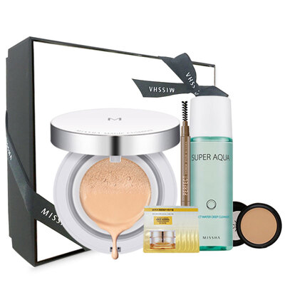 

MISSHA Emoji limited edition cushion BB Cream Value Pack facial expression cushion 15g cream 1ml 5 makeup before the milk 20ml PH Cleansing Milk 30ml