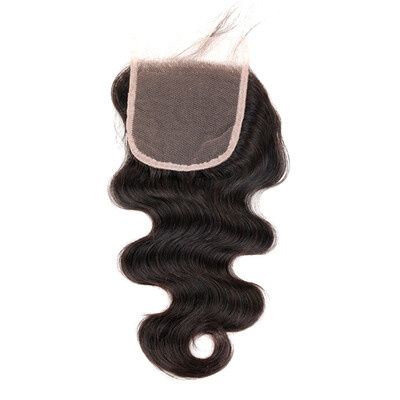 

kisshair 8a grade body wave Swiss lace closure unprocessed remy Brazilian human hair 44 lace closure