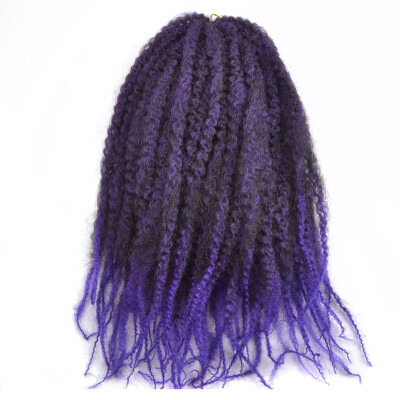 

18 Afro Marley Braids Hair Crochet Braids Hair Curl Crochet Synthetic Braiding Hair 100gPiece Brown Black Purple Color