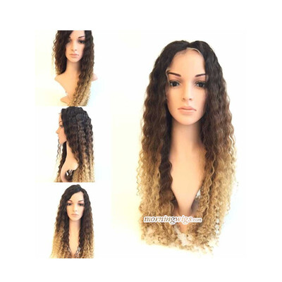 

Kinky curly 1B 4 27 blonde ombre fashion lace wig