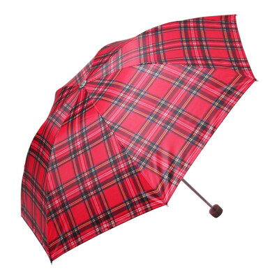 

Jingdong supermarket] paradise umbrella Scottish style lattice three fold umbrella sunny umbrella camel 339S