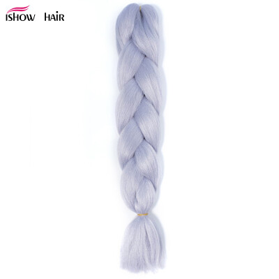 

Ishow 24inch Synthetic Braiding Hair Pure Color HighTemperature KanekalonJumbo Braid Hair Extensions Crochet Yaki Texture 1pc100g