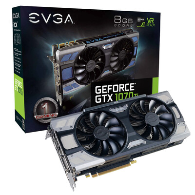 

EVGA GTX1070Ti FTW2 GAMING, 8GB GDDR5, iCX-9 1607-1683MHz / 8008MHz Thermal Sensors & LED Graphics