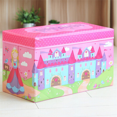 

KongJianYouPin Childrens Creative Cute Sitting Collapsible Storage Stool Extra Large Childrens Storage Stool One Pack 60L Cute Princess Powder