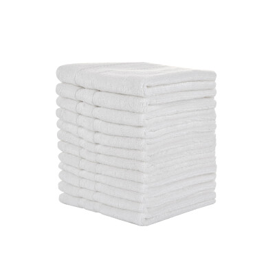 

12 Pack Wash Cloths Priimum Bamboo Cotton 13"X13"inch White