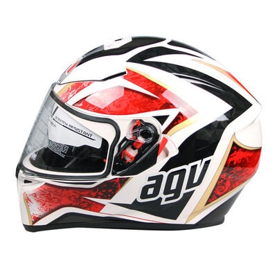 

AGV helmet K3 SV TOP double lens four seasons wide angle ventilation full helmet Italy locomotive racing riding anti-fog running helmet VULCAN white black red M