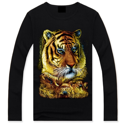 

Mens Black 3D Graphics Printed Rock Skull Pattern Long Sleeve T-Shirt Top Tee Shirt M-XXXLTiger